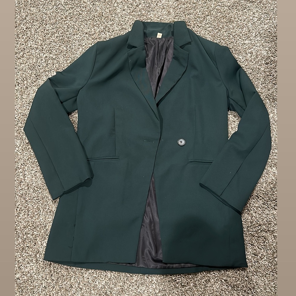 Women's Dark Green Blazer - Picture 3 of 4